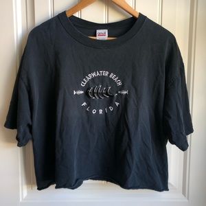 clearwater cropped embroidered tee